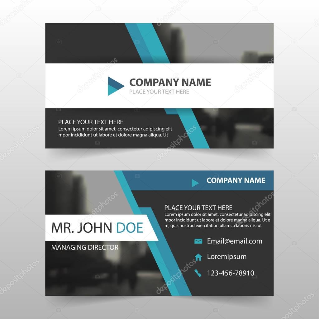 Blue black corporate business card, name card template ,horizontal simple clean layout design template , Business banner card for website