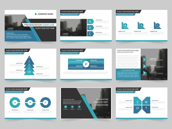 Шаблоны презентаций Blue Abstract, шаблоны инфографических элементов плоский дизайн комплект для ежегодного отчета брошюра листовка маркетинга рекламный баннер шаблон — стоковый вектор