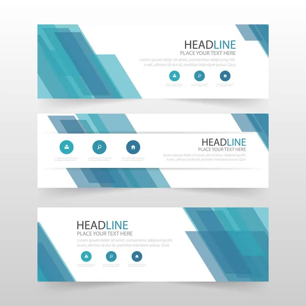Blue abstract corporate business banner template, horizontal advertising business banner layout template flat design set , clean abstract cover header background for website design — Stock Vector