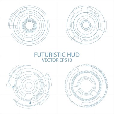 Daire fütüristik öğeleri dijital teknoloji arka plan, fütüristik yapı elemanları kavramı arka plan tasarımı