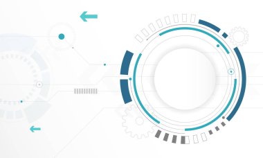 Beyaz daire dijital teknoloji arka plan, fütüristik yapı elemanları kavramı arka plan tasarımı