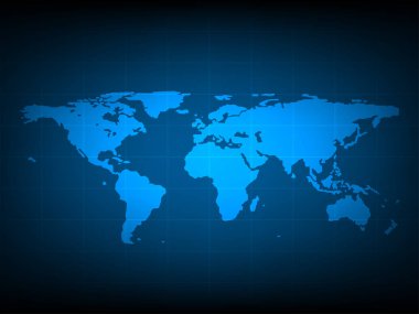 Mavi dünya harita dijital teknoloji arka plan, fütüristik yapı elemanları kavramı arka plan tasarımı
