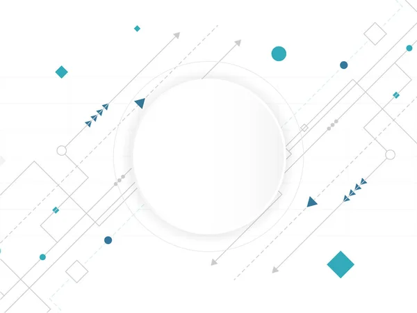Astratto bianco Circle sfondo tecnologia digitale, struttura futuristica elementi concetto di sfondo design — Vettoriale Stock