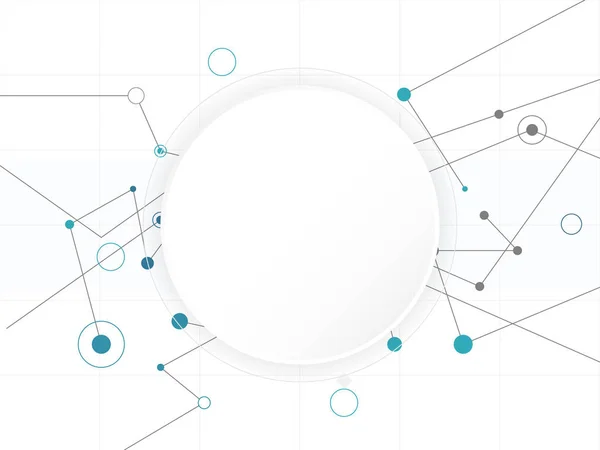 Astratto bianco Circle sfondo tecnologia digitale, struttura futuristica elementi concetto di sfondo design — Vettoriale Stock