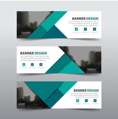 Yeşil soyut üçgen kurumsal iş banner şablon, iş afiş düzen şablonu düz tasarım reklam yatay ayarla, Web sitesi tasarımı için arka kapak üstbilgi arka planı temizle