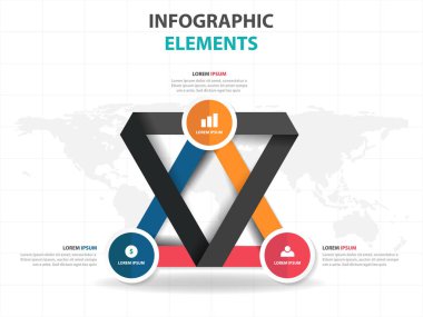 Renkli üçgen iş Infographics elemanları, sunu şablonu düz tasarım vektör çizim reklam pazarlama web tasarım için soyut