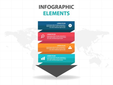 Ok iş Infographics elemanları, sunu şablonu düz tasarım vektör çizim reklam pazarlama web tasarımı için