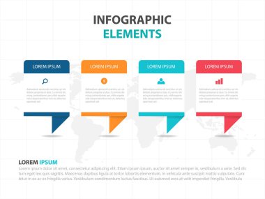 Soyut şekil iş Infographics öğelerini, sunu şablonu düz tasarım vektör çizim reklam pazarlama web tasarımı için