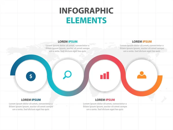 Αφηρημένη κύκλο επαγγελματίες Infographics στοιχεία, εικονογράφηση φορέα επίπεδη σχεδίαση προτύπου παρουσίαση για το σχεδιασμό web marketing διαφήμιση — Διανυσματικό Αρχείο