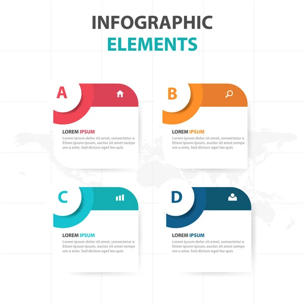 Abstract circle text box business Elementi infografici, presentazione modello piatto disegno vettoriale illustrazione per la pubblicità web design marketing — Vettoriale Stock