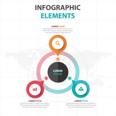 Renkli üçgen iş Infographics elemanları, sunu şablonu düz tasarım vektör çizim reklam pazarlama web tasarım için soyut