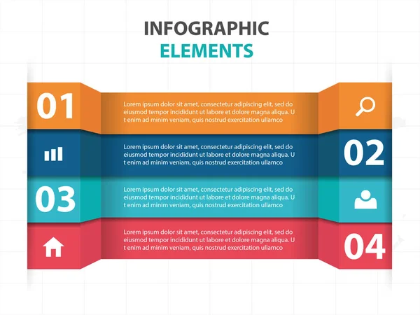 Abstrakte bunte Etiketten Geschäftsinfografik Elemente, Präsentationsvorlage flache Design Vektor Illustration für Web Design Marketing Werbung — Stockvektor