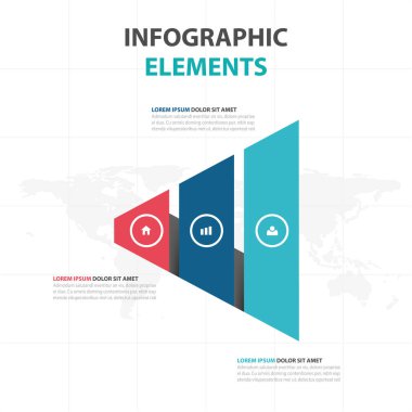 Renkli üçgen iş Infographics elemanları, sunu şablonu düz tasarım vektör çizim reklam pazarlama web tasarım için soyut