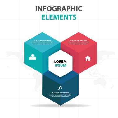 Renkli metin kutusunu iş Infographics öğeleri, sunu şablonu düz tasarım vektör çizim reklam pazarlama web tasarım için soyut
