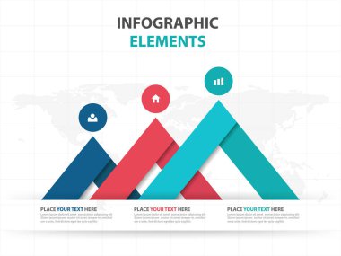 Renkli üçgen iş Infographics elemanları, sunu şablonu düz tasarım vektör çizim reklam pazarlama web tasarım için soyut