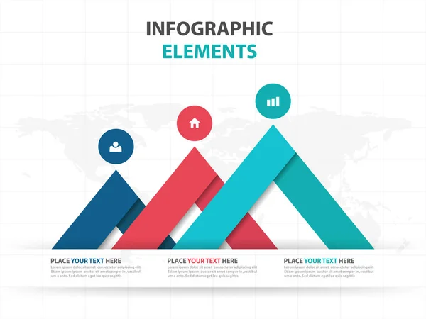 Astratto colorato triangolo di business elementi infografici, modello di presentazione disegno piatto vettoriale illustrazione per la pubblicità web design marketing — Vettoriale Stock