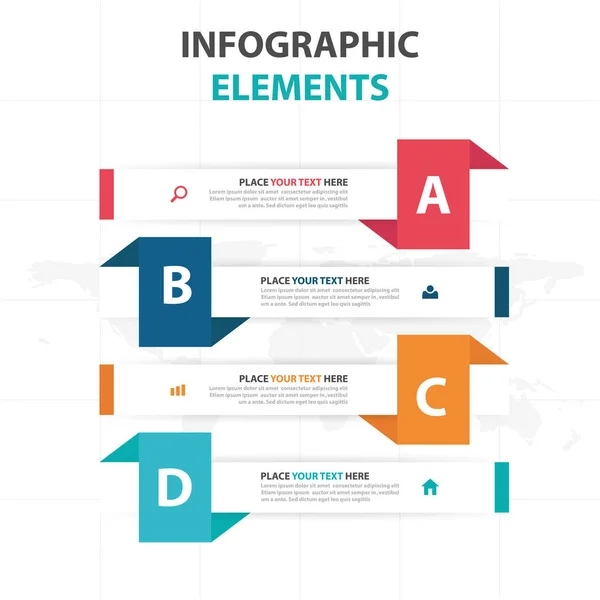 Étiquette colorée abstraite éléments d'infographie, modèle de présentation illustration vectorielle de conception plate pour la publicité de marketing de conception de site Web — Image vectorielle