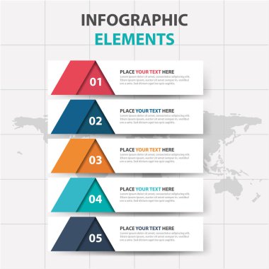 Renkli üçgen iş zaman çizelgesi Infographics öğelerini etiketlemek, sunu şablonu düz tasarım vektör çizim reklam pazarlama web tasarım için soyut