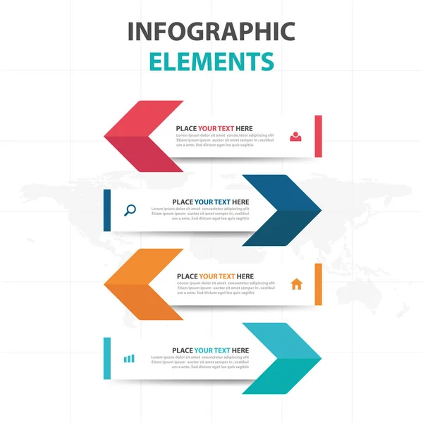 Abstrato colorido flecha negócio Infográficos elementos, apresentação modelo plana design vetor ilustração para web design marketing publicidade — Vetor de Stock