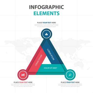 Renkli üçgen iş Infographics elemanları, sunu şablonu düz tasarım vektör çizim reklam pazarlama web tasarım için soyut