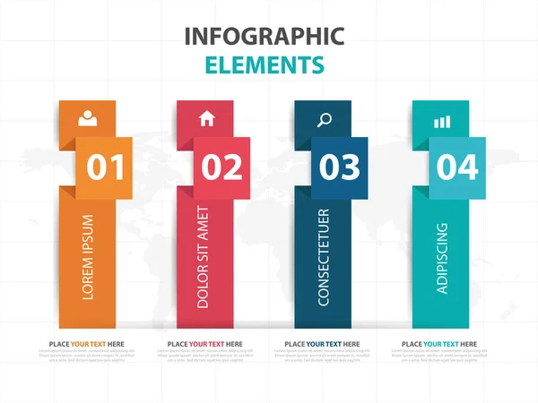 Resumen colorido negocio de etiquetas Elementos de infografías, plantilla de presentación diseño plano vector ilustración para publicidad de marketing de diseño web — Vector de stock