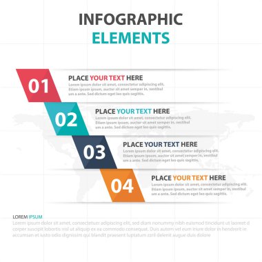 Renkli etiket iş Infographics elemanları, sunu şablonu düz tasarım vektör çizim reklam pazarlama web tasarım için soyut