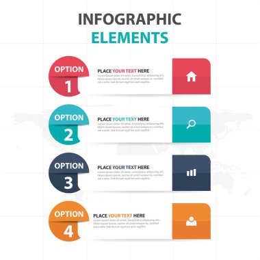 Renkli daire iş Infographics elemanları, sunu şablonu düz tasarım vektör çizim reklam pazarlama web tasarım için soyut