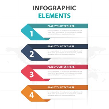 Renkli etiket iş Infographics elemanları, sunu şablonu düz tasarım vektör çizim reklam pazarlama web tasarım için soyut
