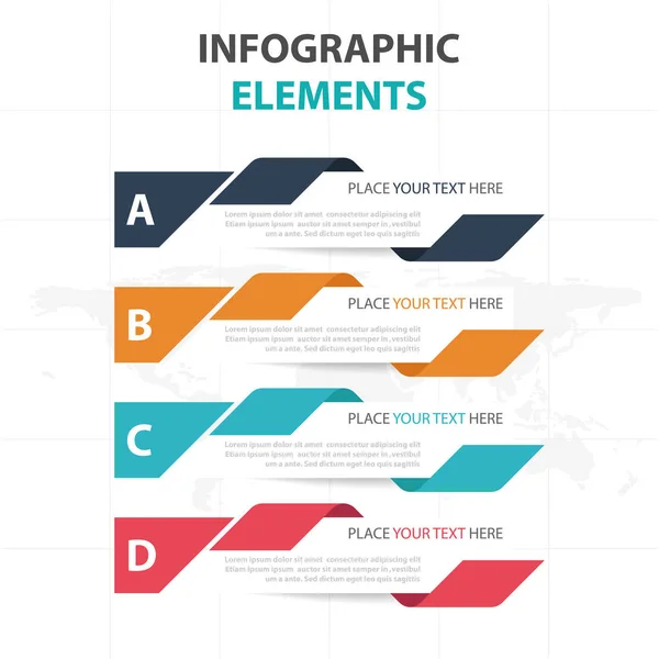 Abstrakte bunte Etiketten Geschäftsinfografik Elemente, Präsentationsvorlage flache Design Vektor Illustration für Web Design Marketing Werbung — Stockvektor