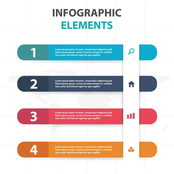 Abstrakt bunt aufkleber business infografik elemente, präsentationsvorlage flache design vektor illustration für web design marketing werbung — Stockvektor