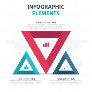Renkli üçgen iş zaman çizelgesi Infographics elemanları, sunu şablonu düz tasarım vektör çizim reklam pazarlama web tasarım için soyut