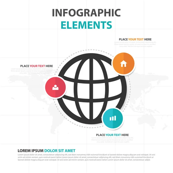 Streszczenie kolorowe globalnego biznesu infografiki elementów, prezentacja szablonu Płaska konstrukcja wektor ilustracja na projektowanie stron internetowych, marketing reklama — Wektor stockowy