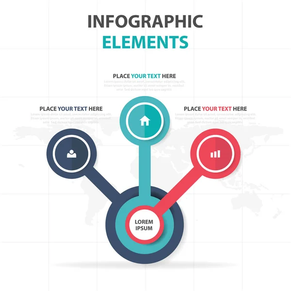 Abstrato colorido círculo negócio Infográficos elementos, apresentação modelo plana design vetor ilustração para web design marketing publicidade — Vetor de Stock