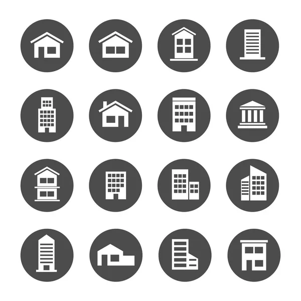 Domácí bytové výstavby rezidence ikony nastavit — Stockový vektor