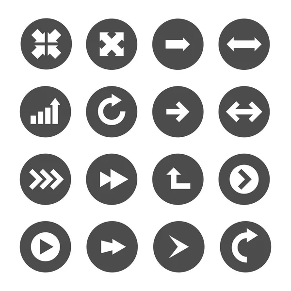 Pijl links rechts omhoog omlaag icon set voor website — Stockvector