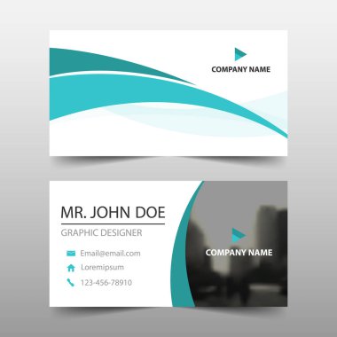 Yeşil dalga kurumsal kartvizit, isim kartı şablonu, yatay basit temiz düzeni tasarım şablonu, iş banner Şablon Web sitesi için