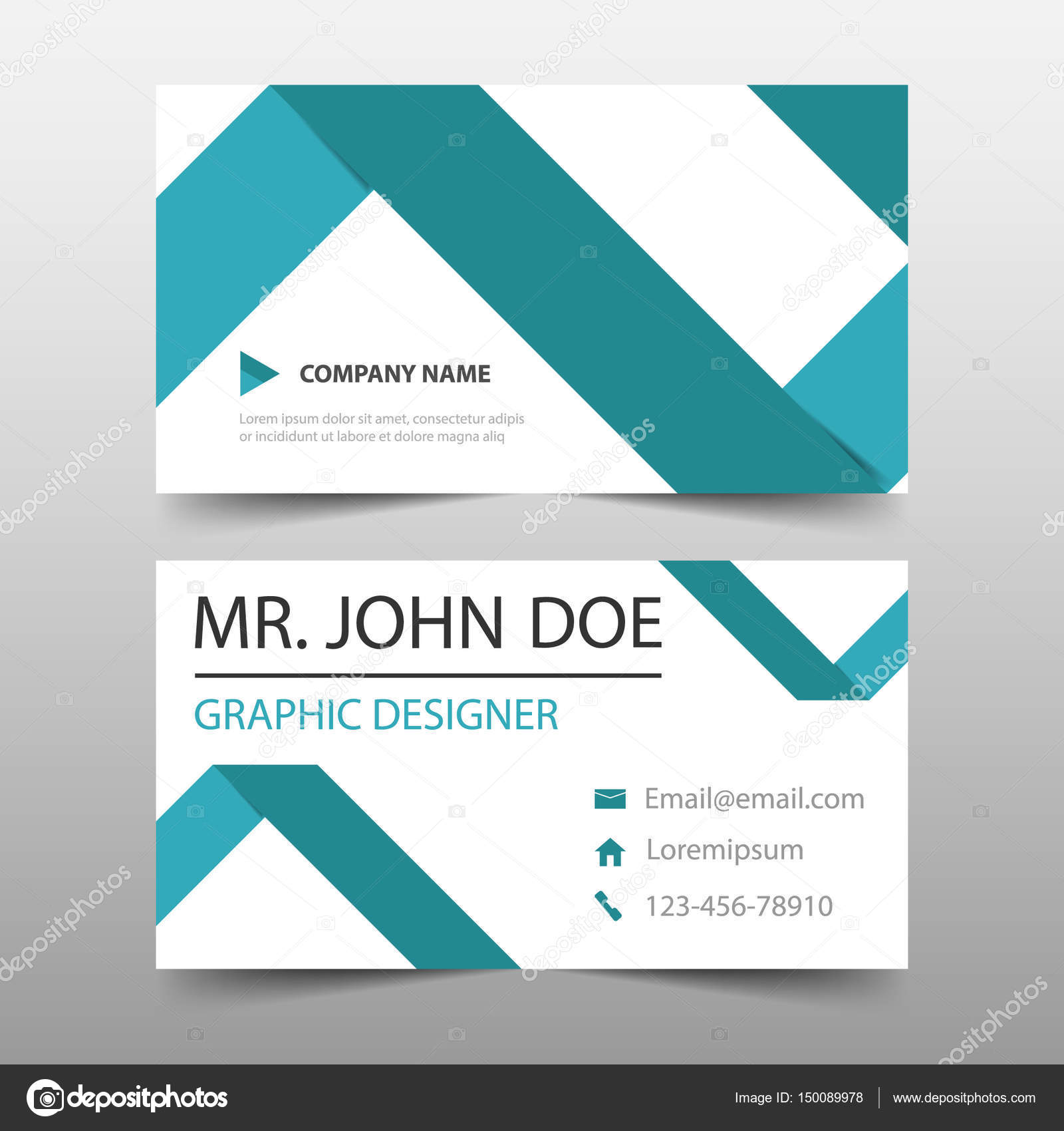 morgue undersøgelse Demontere Blue triangle corporate business card, name card template ,horizontal  simple clean layout design template , Business banner template for website  Stock Vector Image by ©New7ducks #150089978
