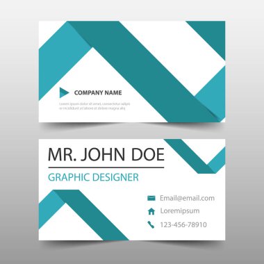Mavi üçgen kurumsal kartvizit, isim kartı şablonu, yatay basit temiz düzeni tasarım şablonu, iş banner Şablon Web sitesi için