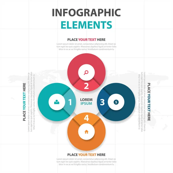Абстрактный красочный круг бизнес Инфографические элементы, шаблон презентации плоский дизайн векторной иллюстрации для веб-дизайна маркетинговой рекламы — стоковый вектор