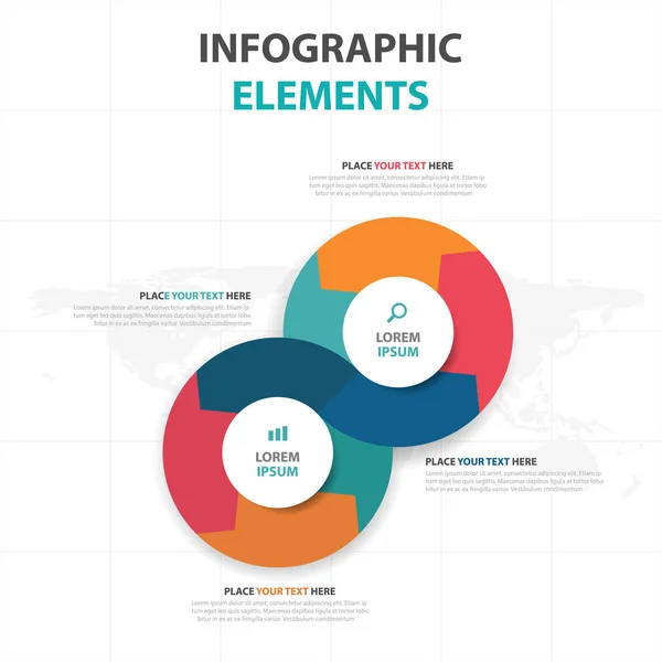 Abstrato círculo colorido negócio timeline Infográficos elementos, modelo de apresentação design plano vetor ilustração para web design marketing publicidade — Vetor de Stock