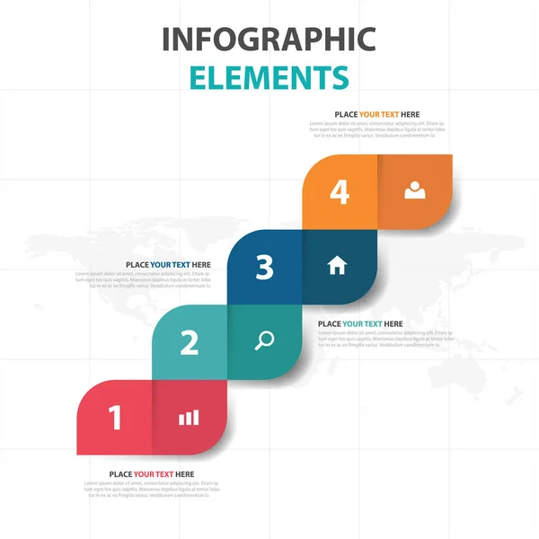 Abstract colorido passo negócio timeline Infográficos elementos, apresentação modelo plana design vetor ilustração para web design marketing publicidade — Vetor de Stock