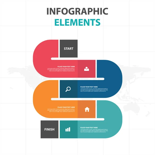 Resumen colorido paso negocio Infografías elementos, plantilla de presentación plano diseño vector ilustración para el diseño web marketing publicidad — Archivo Imágenes Vectoriales