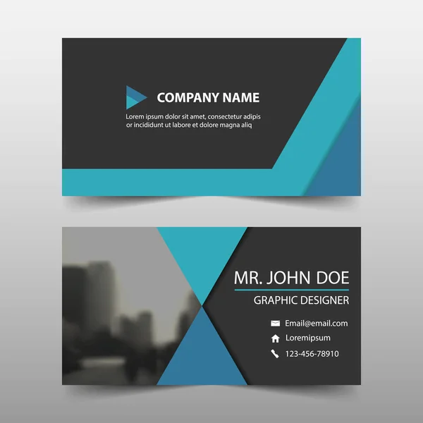 Blue corporate business card, name card template ,horizontal simple clean layout design template , Business banner template for website — Stock Vector