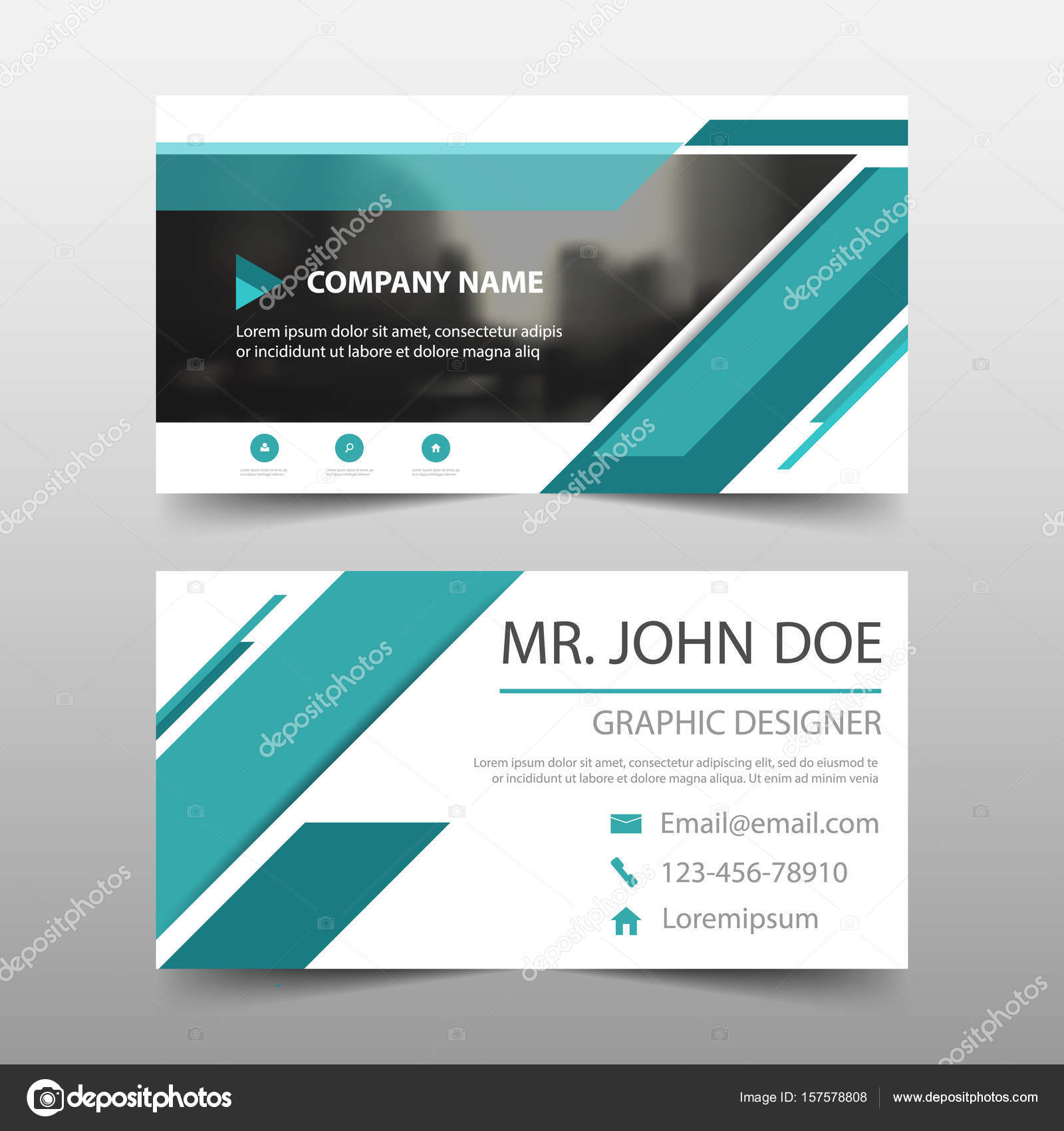 Blue corporate business card, name card template ,horizontal clean layout design template , Business banner template for website Stock Vector Image by ©New7ducks #157578808