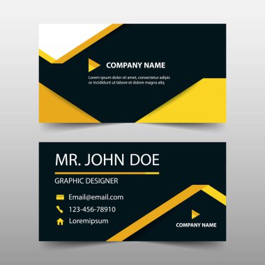 Sarı etiket kurumsal kartvizit, isim kartı şablonu, yatay basit temiz düzeni tasarım şablonu, iş banner Şablon Web sitesi için
