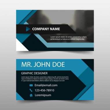 Mavi kare kurumsal kartvizit, isim kartı şablonu, yatay basit temiz düzeni tasarım şablonu, iş banner Şablon Web sitesi için