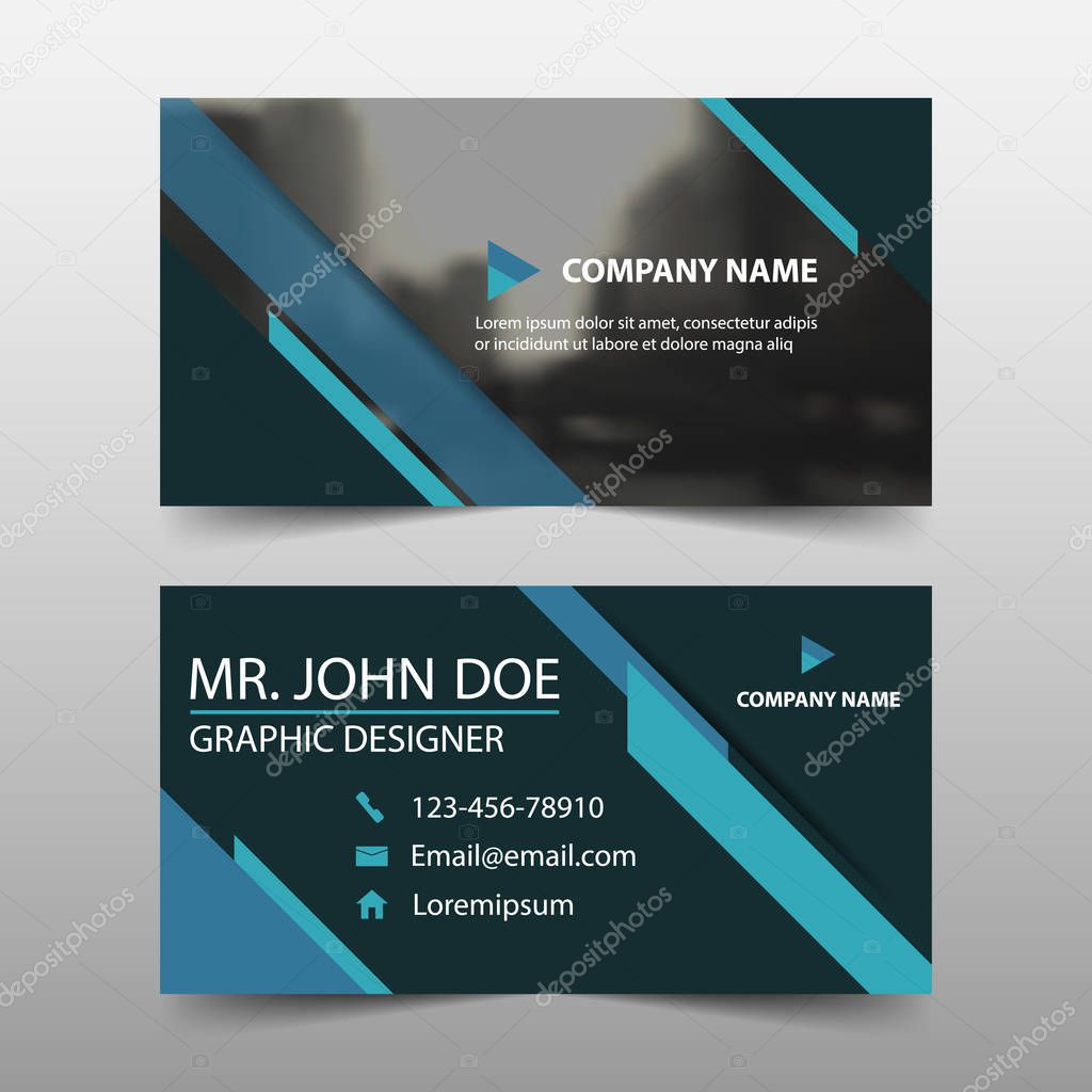 Blue corporate business card, name card template ,horizontal simple clean layout design template , Business banner template for website