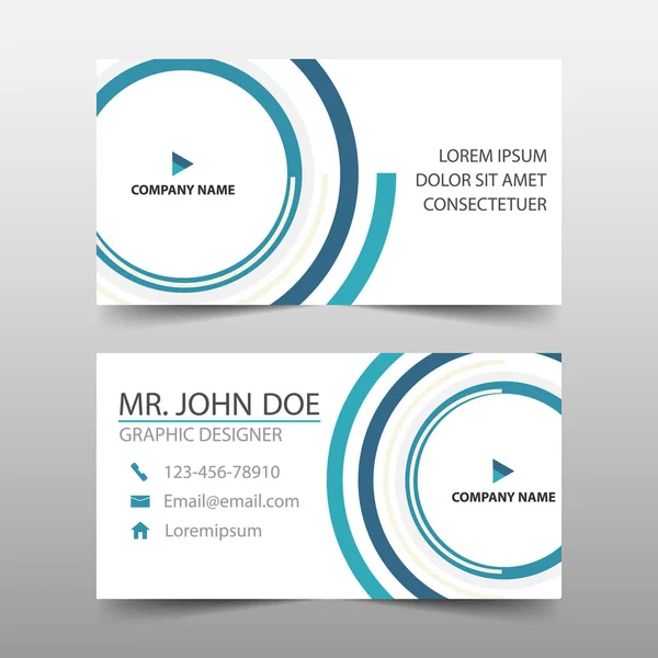 Blue Circle Corporate Visitenkarte, Visitenkarten-Vorlage, horizontale einfache saubere Layout-Design-Vorlage, Business-Banner-Vorlage für Website — Stockvektor