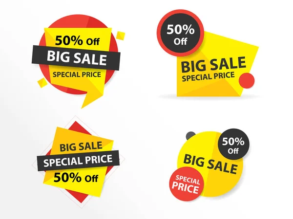 Colorful shopping sale banner template, discount sale banner collection set