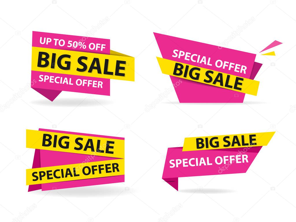 Colorful shopping sale flyer poster brochure template, discount sale elements for advertising